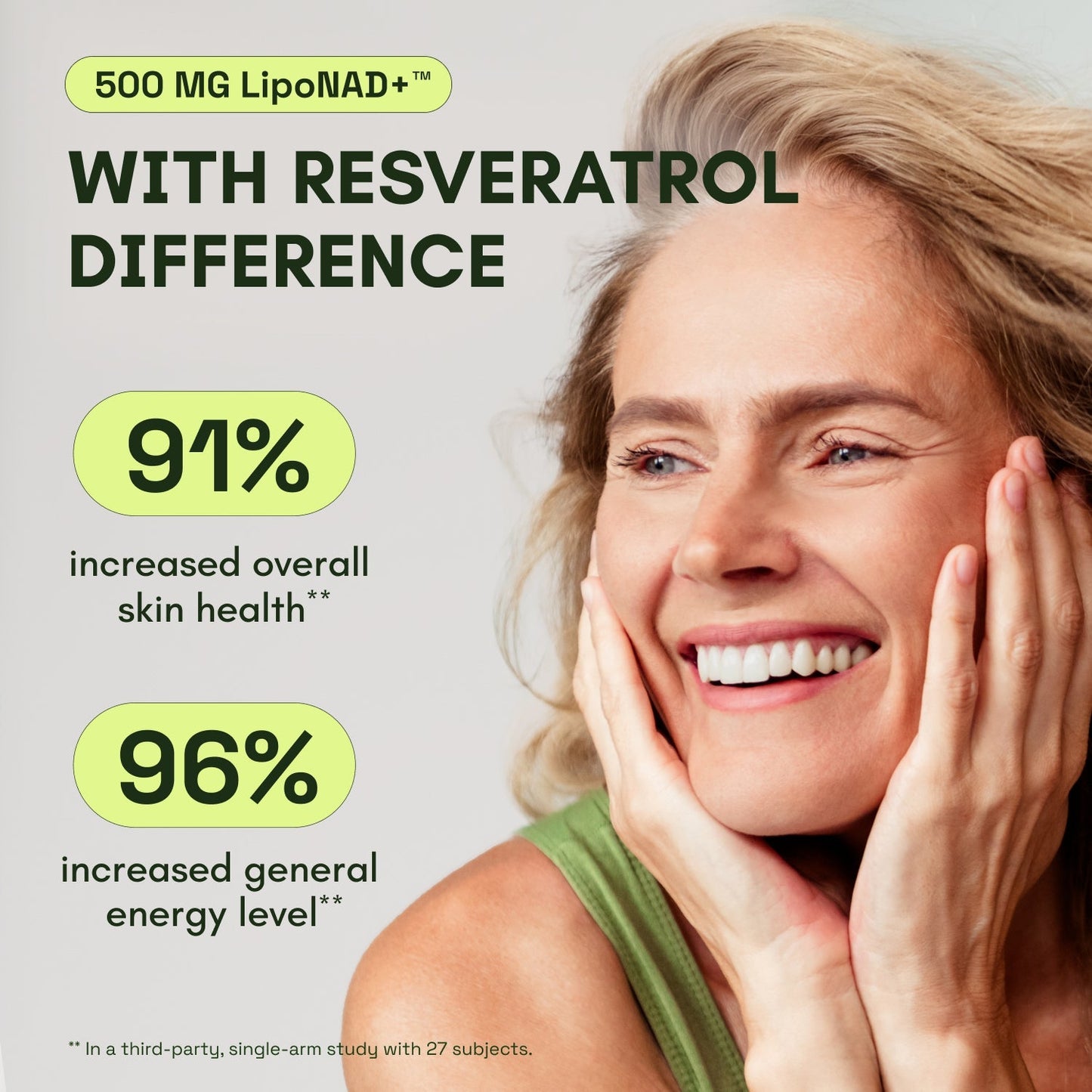 High Purity NAD Supplement for Anti-Aging, Energy Supplements, Focus - 60 Capsules